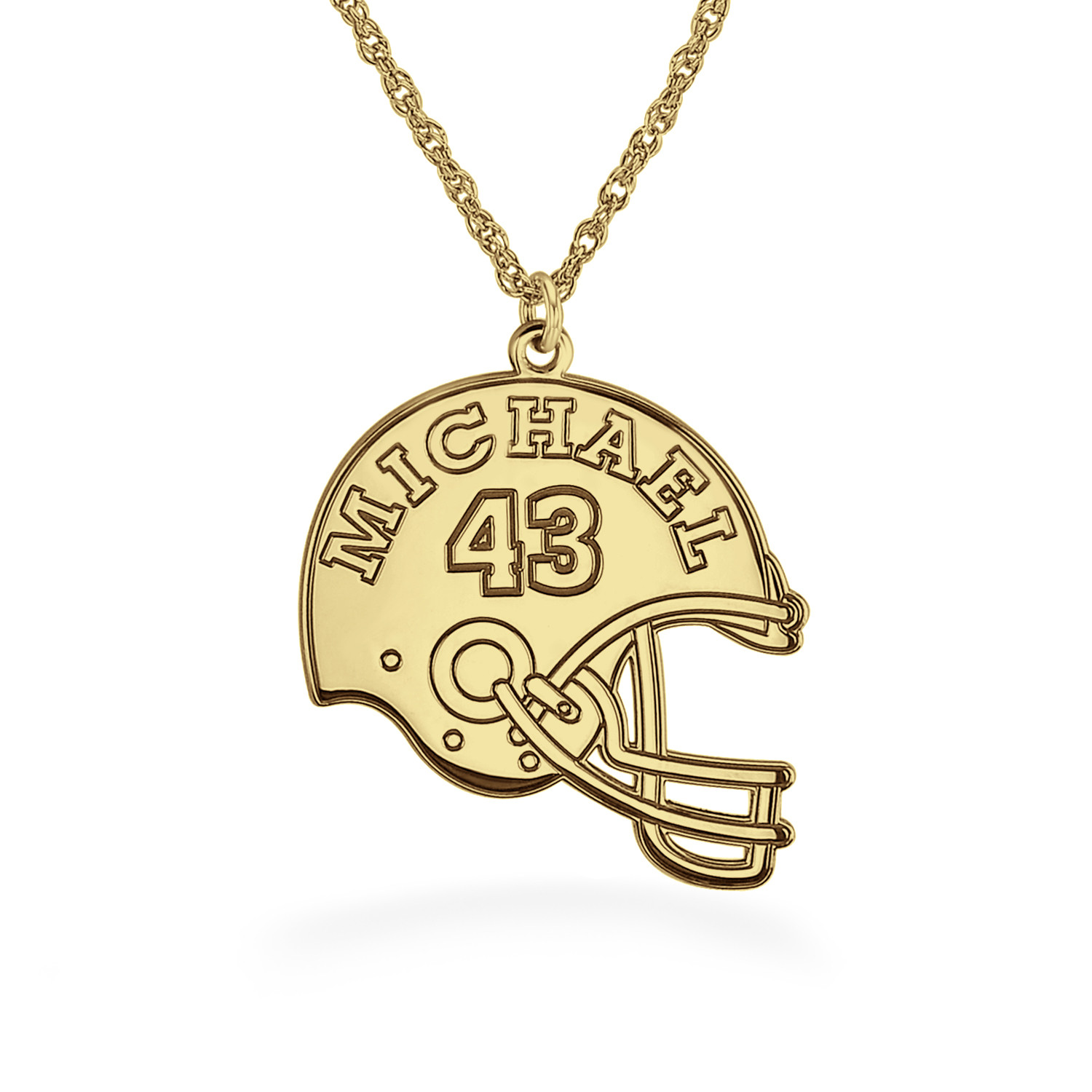 Jewels Obsession Football Helmet Necklace 14K Rose Gold-plated 925 Silver Football Helmet Pendant with 18 Necklace 