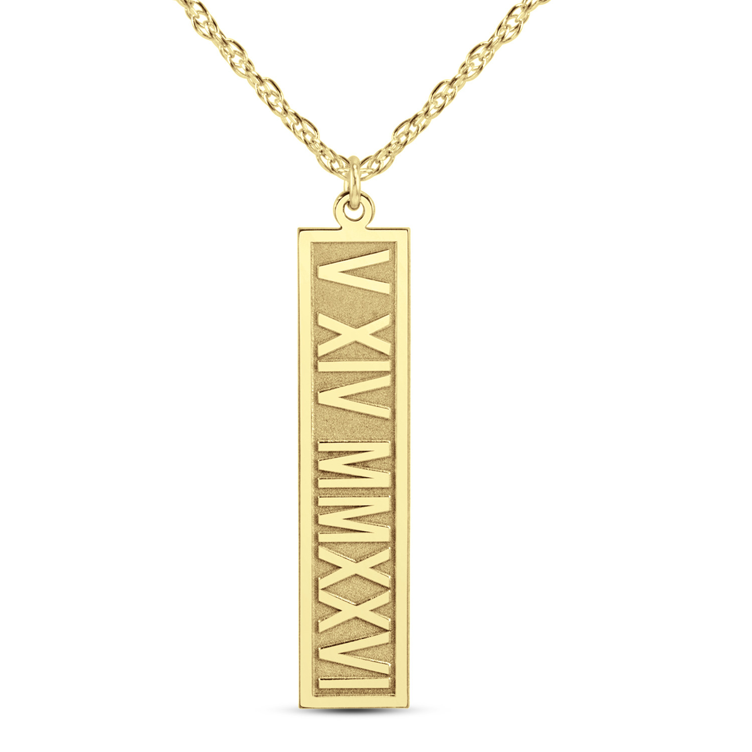 Horizontal Gold Bar Date Necklace - Roman Numeral Date Necklace - Nadin Art  Design - Personalized Jewelry
