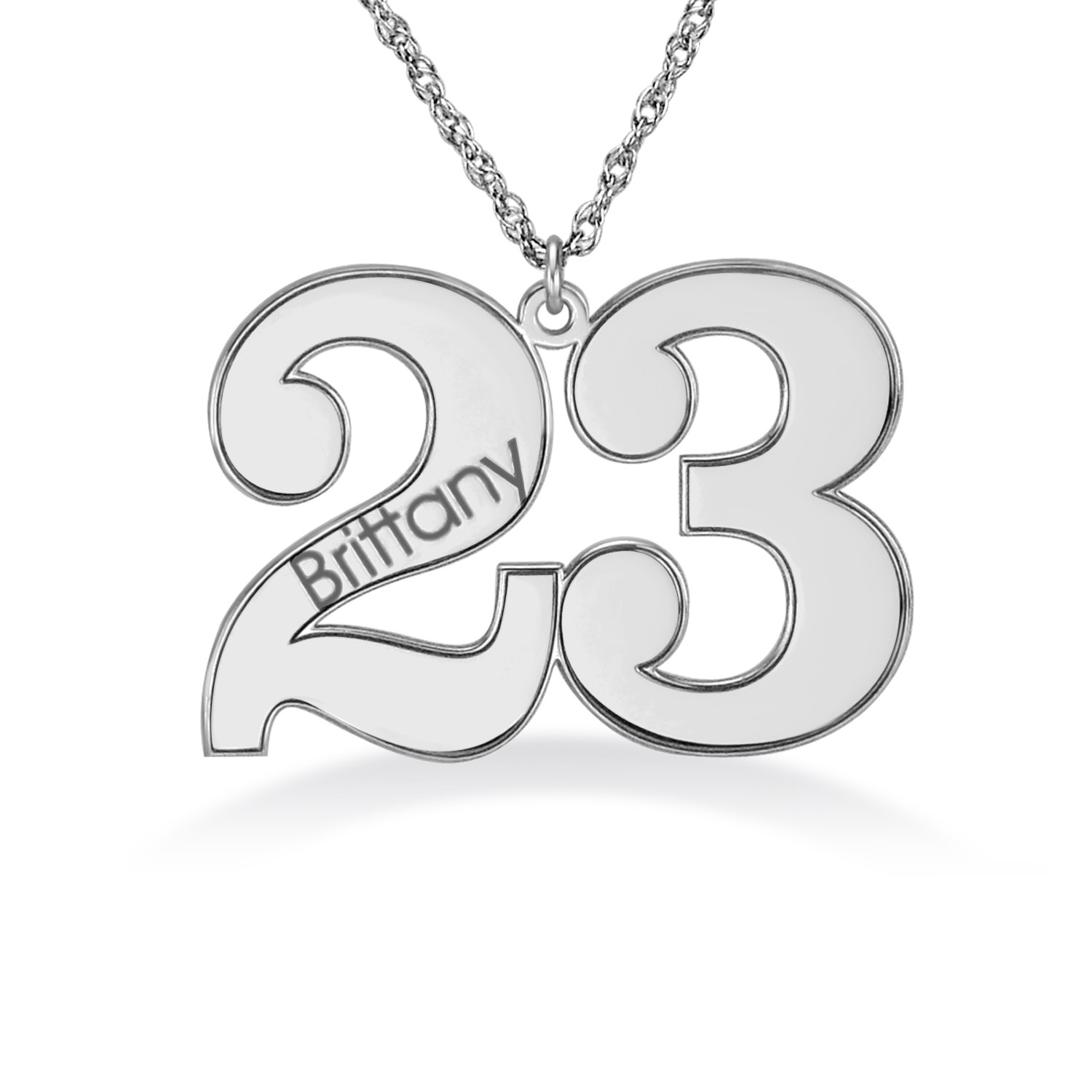 LAOFU Personalized 925 Sterling Silver Combine Number Pendant Necklace Custom Made Number 
