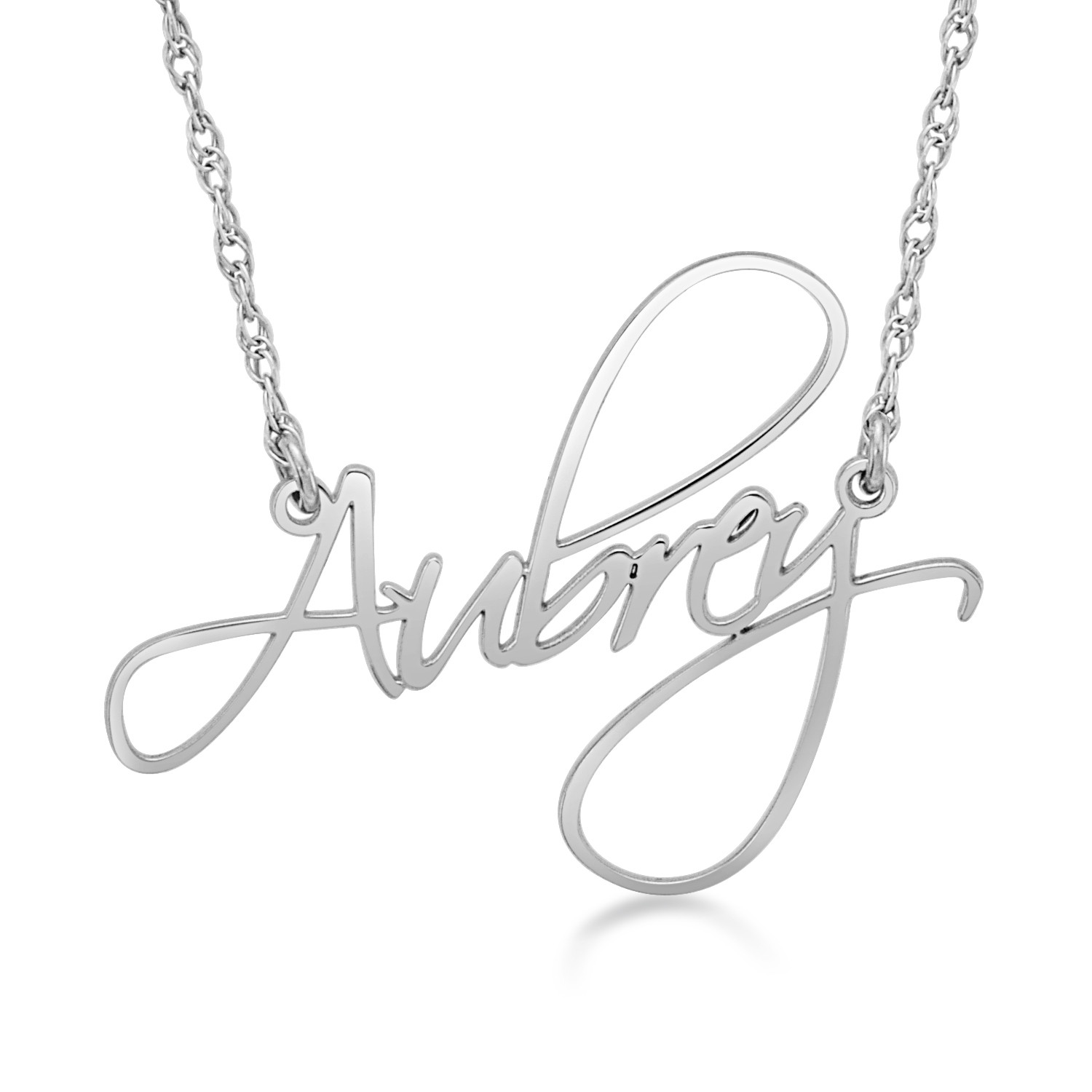 Silver Personalized Script Name Necklace