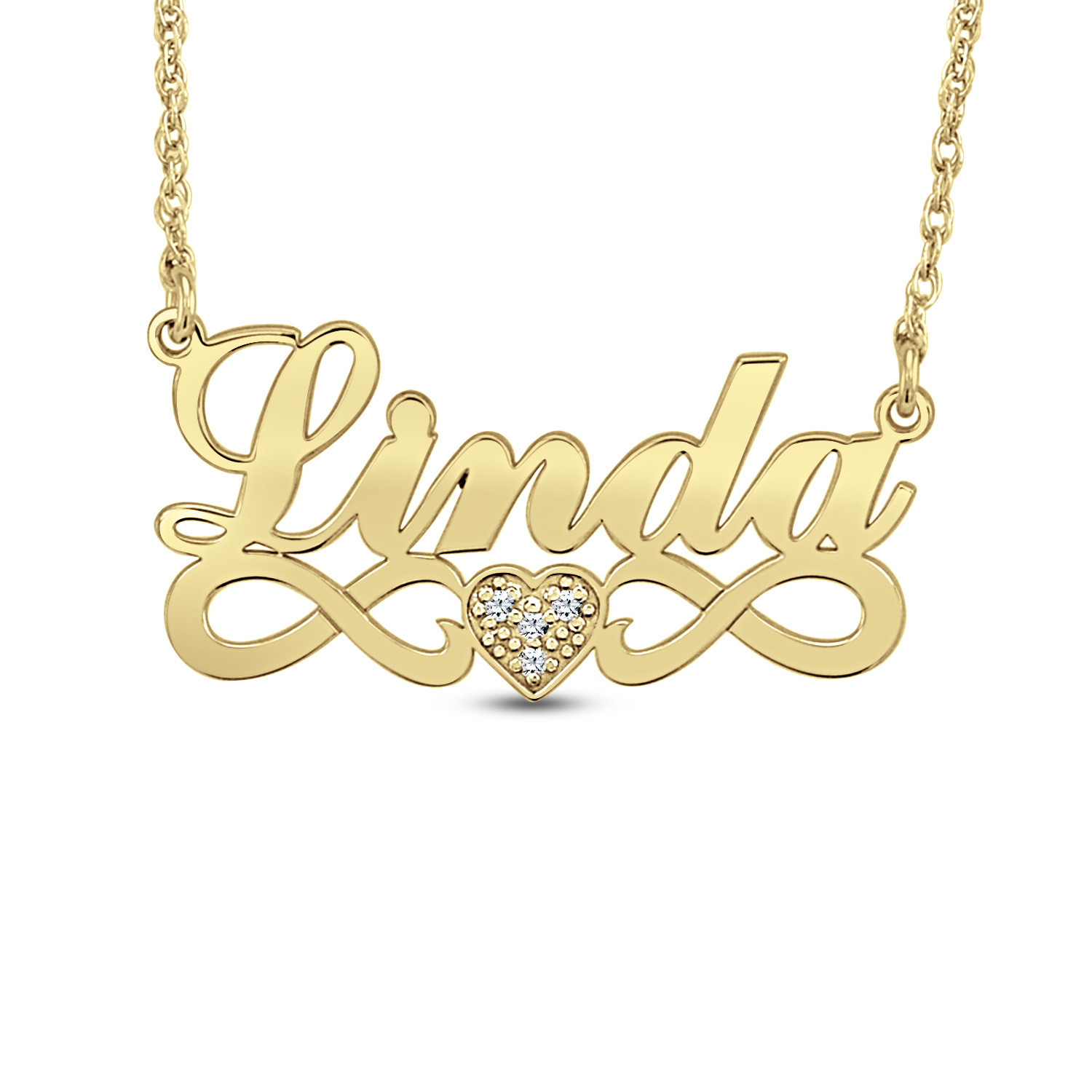 Dia Accent Name Pers Necklace