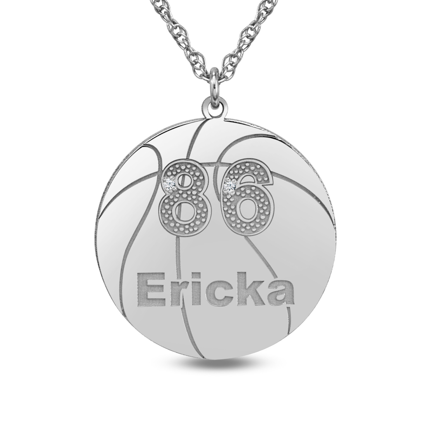 Sports Charms Certified 14k Yellow Gold Personalized Basketball Jersey Necklace with Your Name and Number