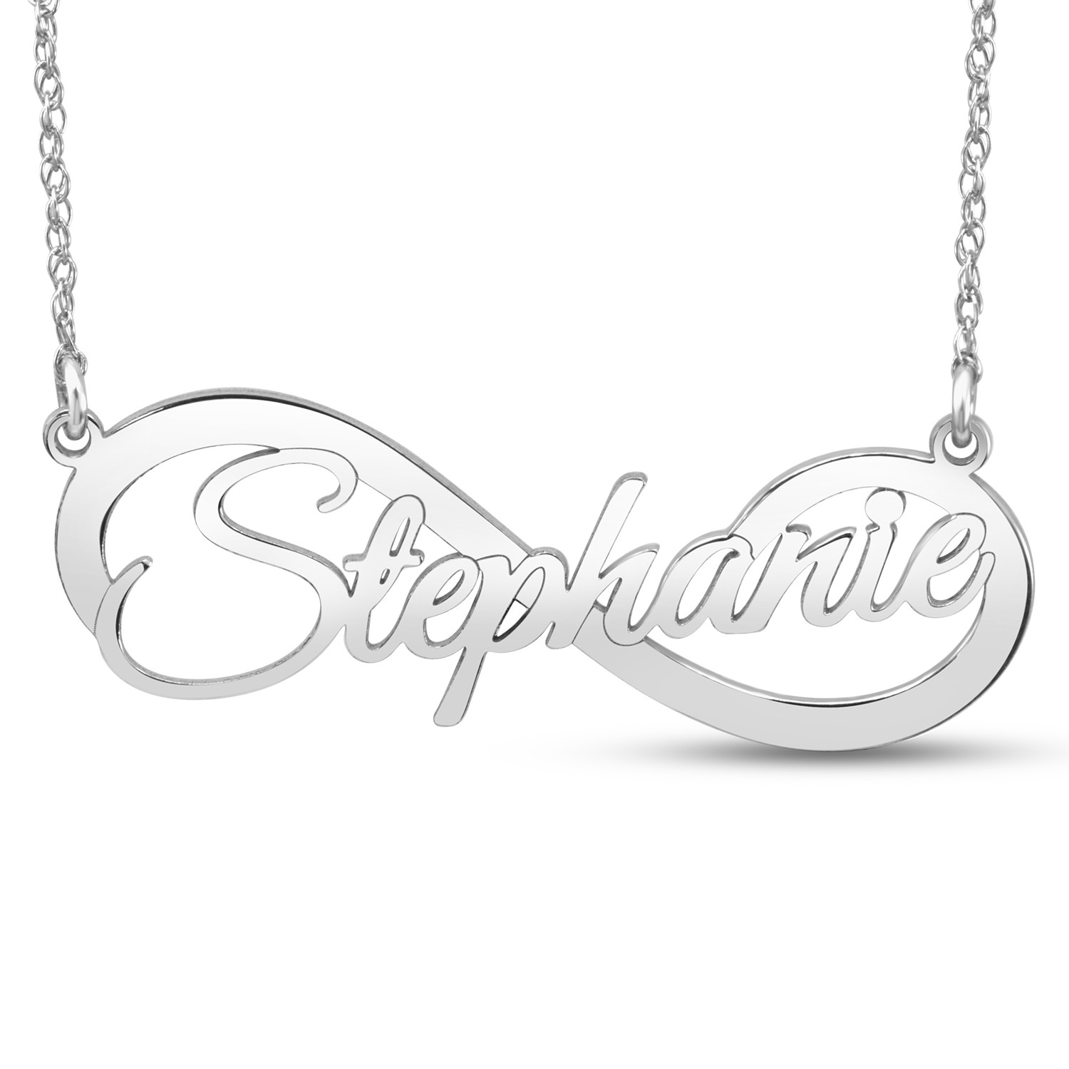 HI Polish Name Pers Necklace - 9 character max, 1 Uppercase letter (Example: Stephanie S=8.01mm x 1.27" e=3.41mm)