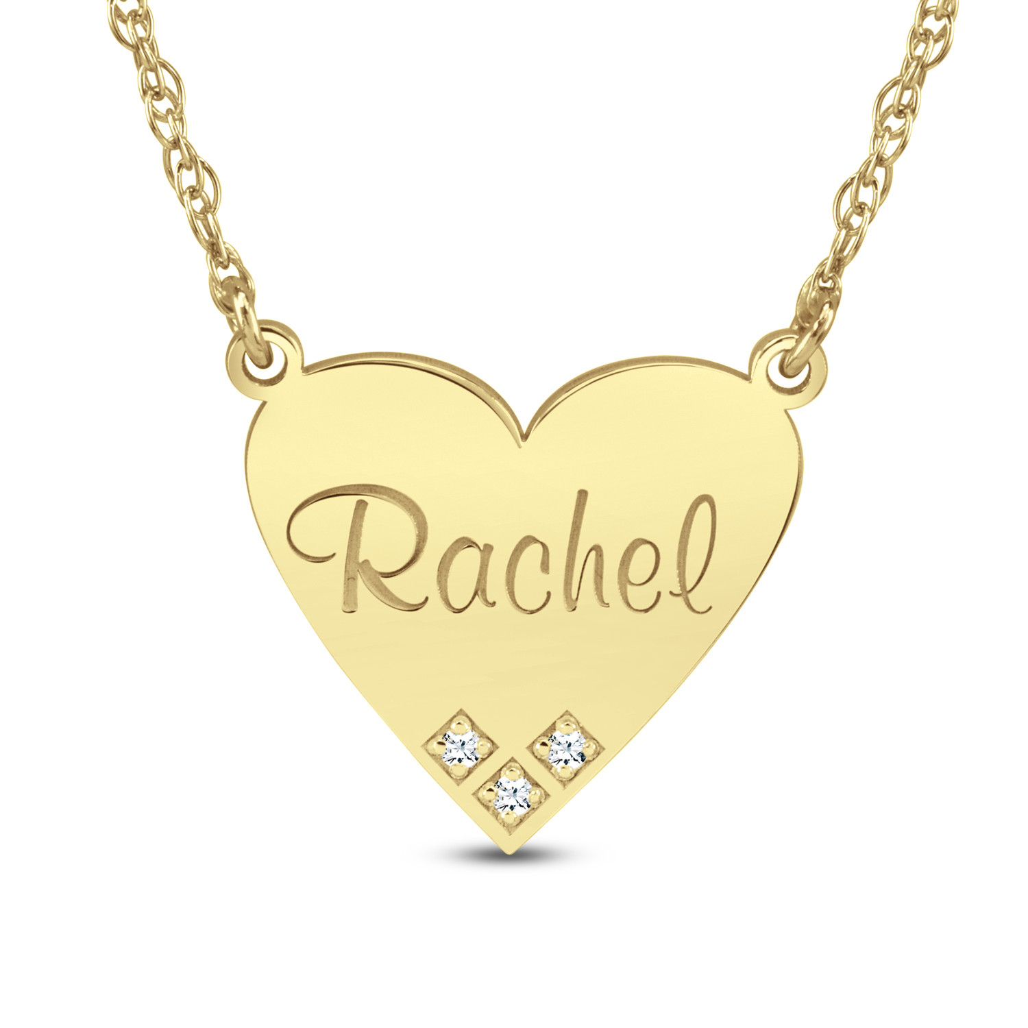 17.5mm Dia Accent Heart Pers Necklace