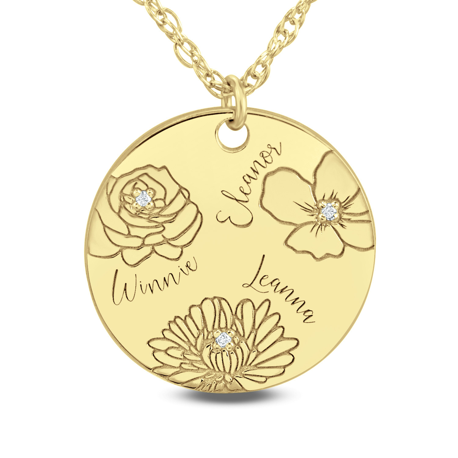 Good Look Flower Design White Zirconia Brass Chain Pendant With 18k Gold  Plated