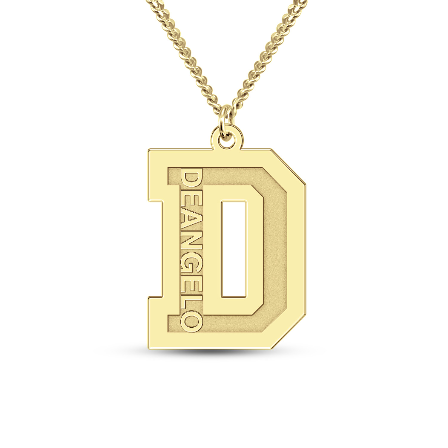 Engravable Initial Lock Necklace (1 Initial) - 19