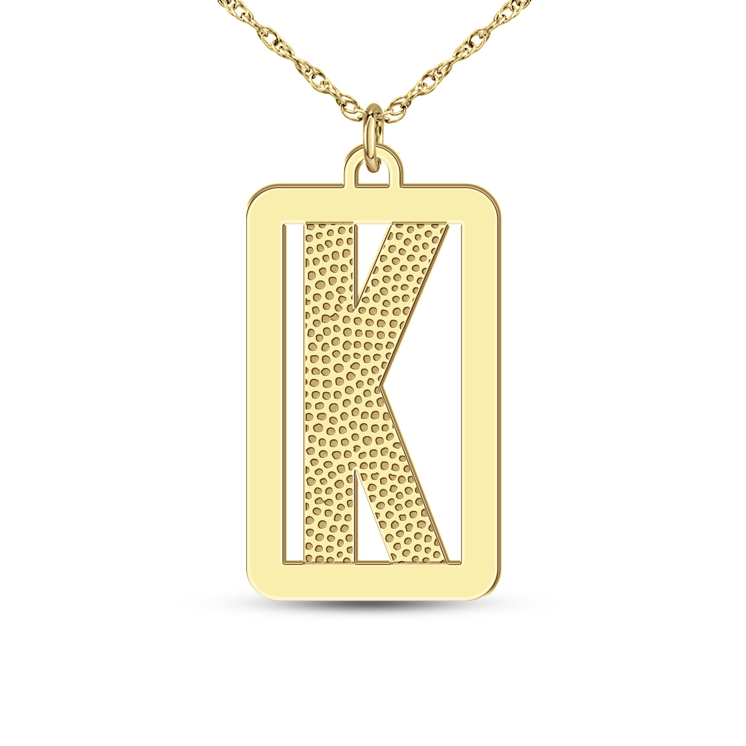 Letter K Bracelet in 14K Yellow Gold, Medium (7 + 0.5 Extender)