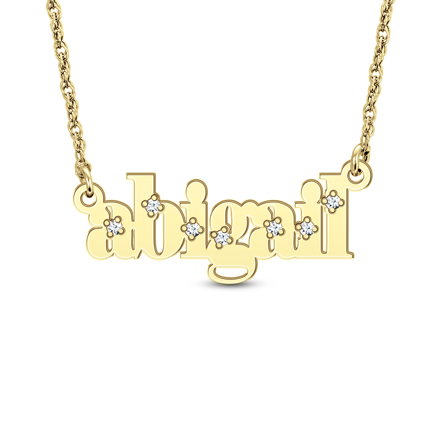 Dia Accent Name Pers Necklace