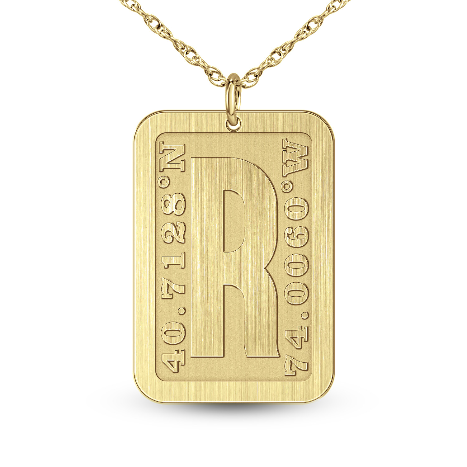 Zales Men's Extra Large Engravable Photo Dog Tag Pendant in 10K White or Yellow Gold (1 Image and 4 Lines)