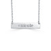 Silver 6 x 32mm Personalized Diamond Accent Bar Necklace
