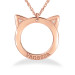 Rose Personalized 23 x 22mm Diamond Accent Cat Ear Necklace
