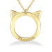 Yellow Personalized 23 x 22mm Diamond Accent Cat Ear Necklace