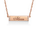 Rose Personalized 6 x 24mm Diamond Accent Bar Necklace