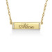 Yellow Personalized 6 x 24mm Diamond Accent Bar Necklace