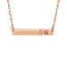 Rose Personalized 4 x 27mm Diamond Accent Bar Necklace