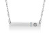 Silver Personalized 4 x 27mm Diamond Accent Bar Necklace