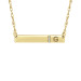 Yellow Personalized 4 x 27mm Diamond Accent Bar Necklace